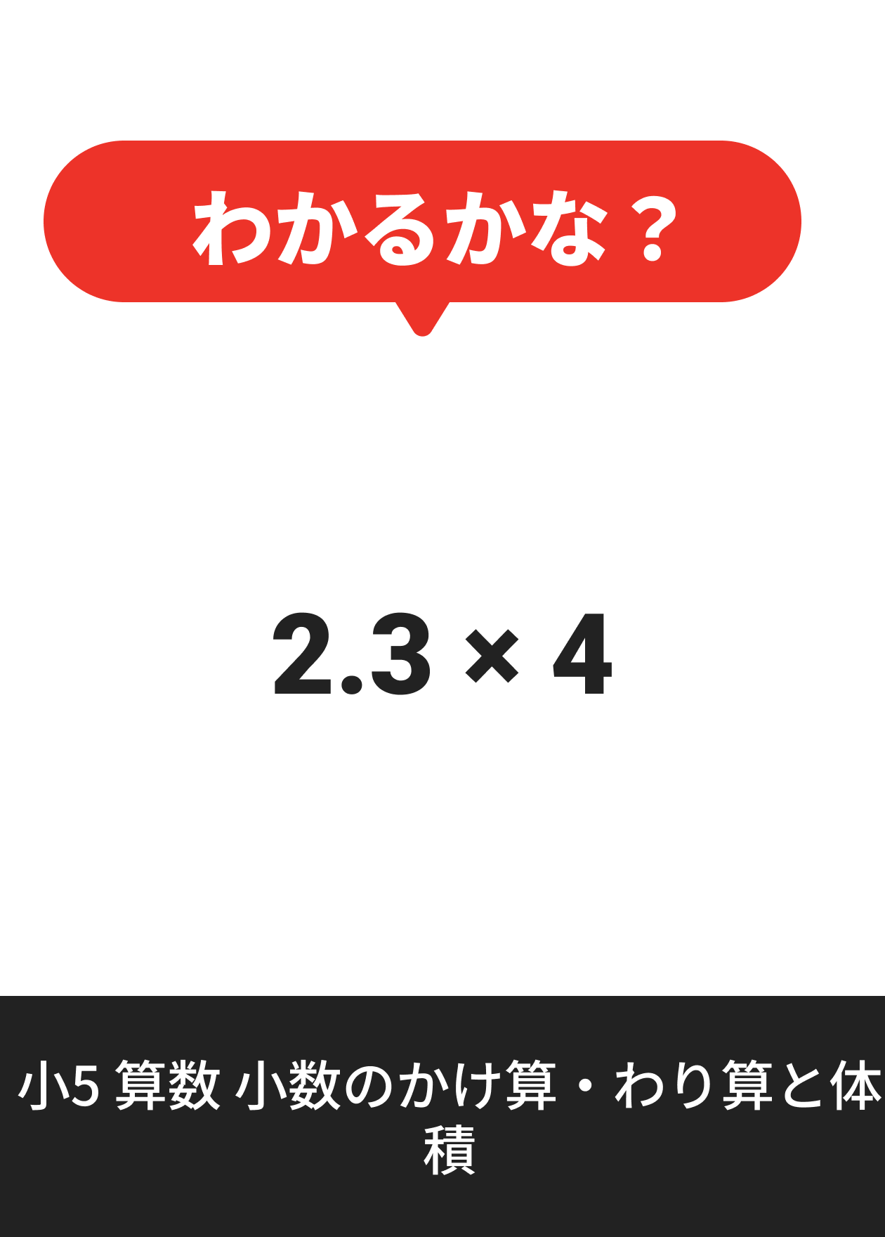 小5 算数 小数のかけ算・わり算と体積