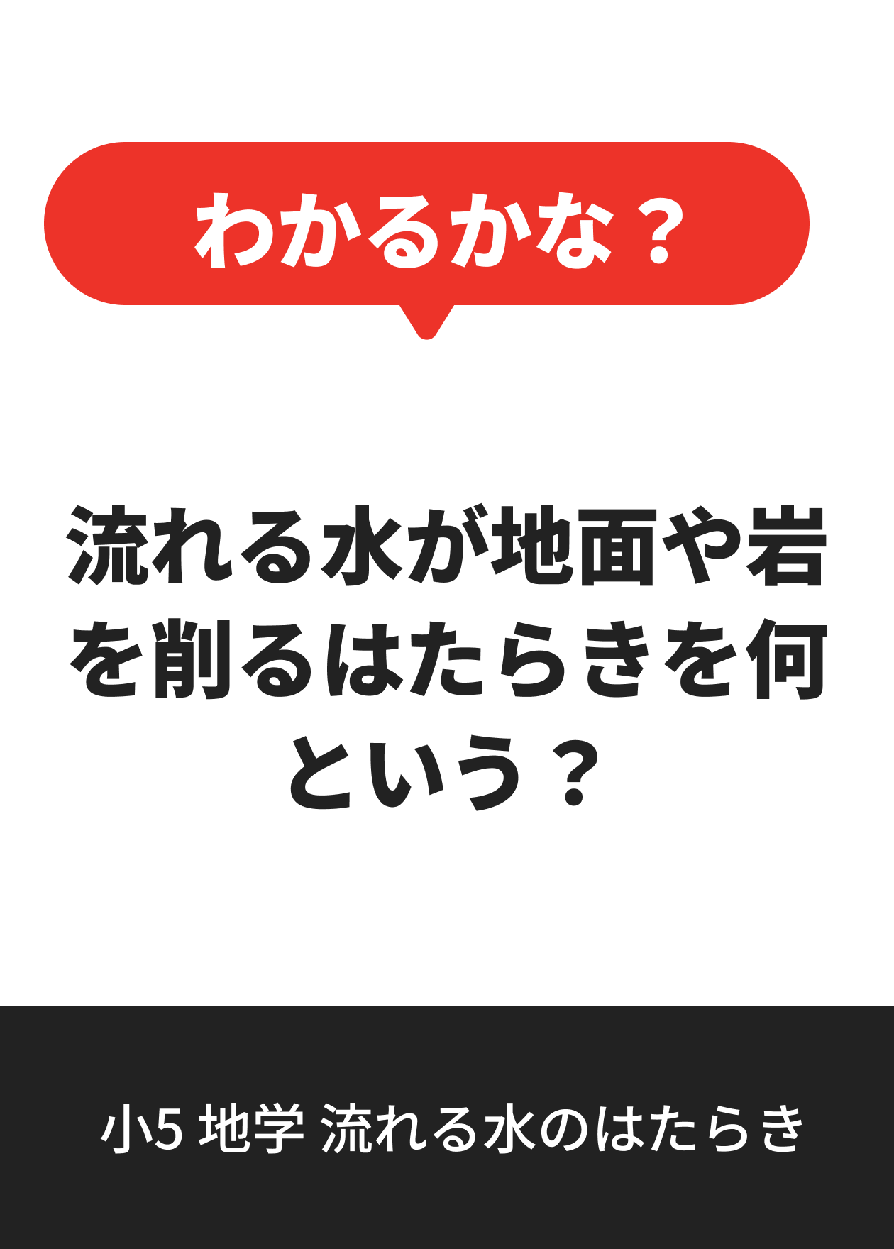 小5 地学 流れる水のはたらき