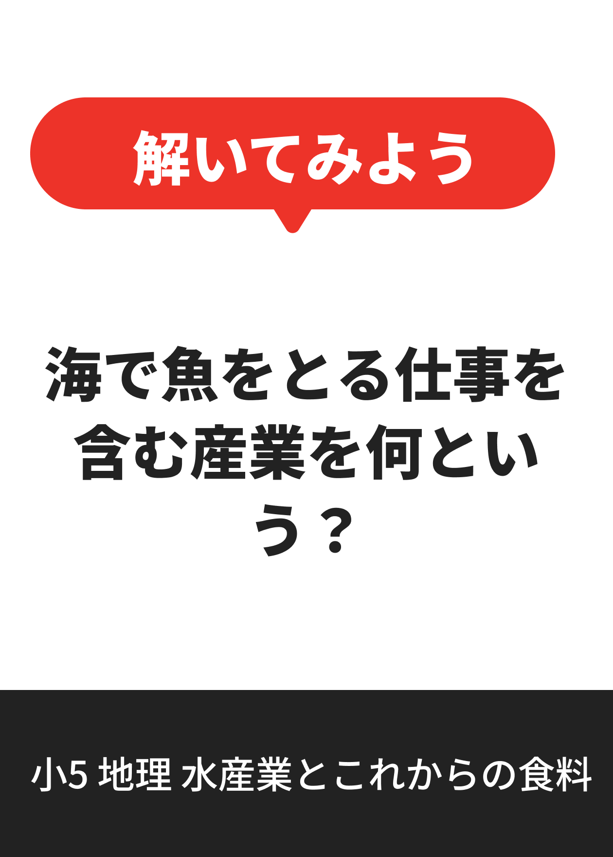 小5 地理 水産業とこれからの食料