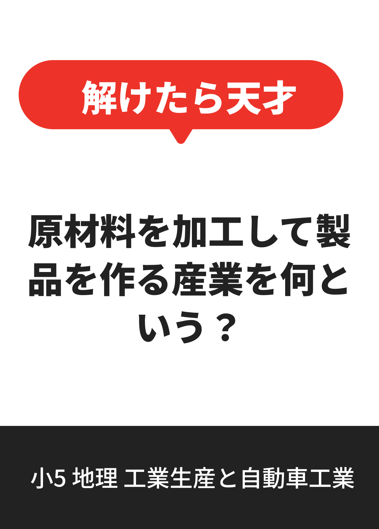 小5 地理 工業生産と自動車工業