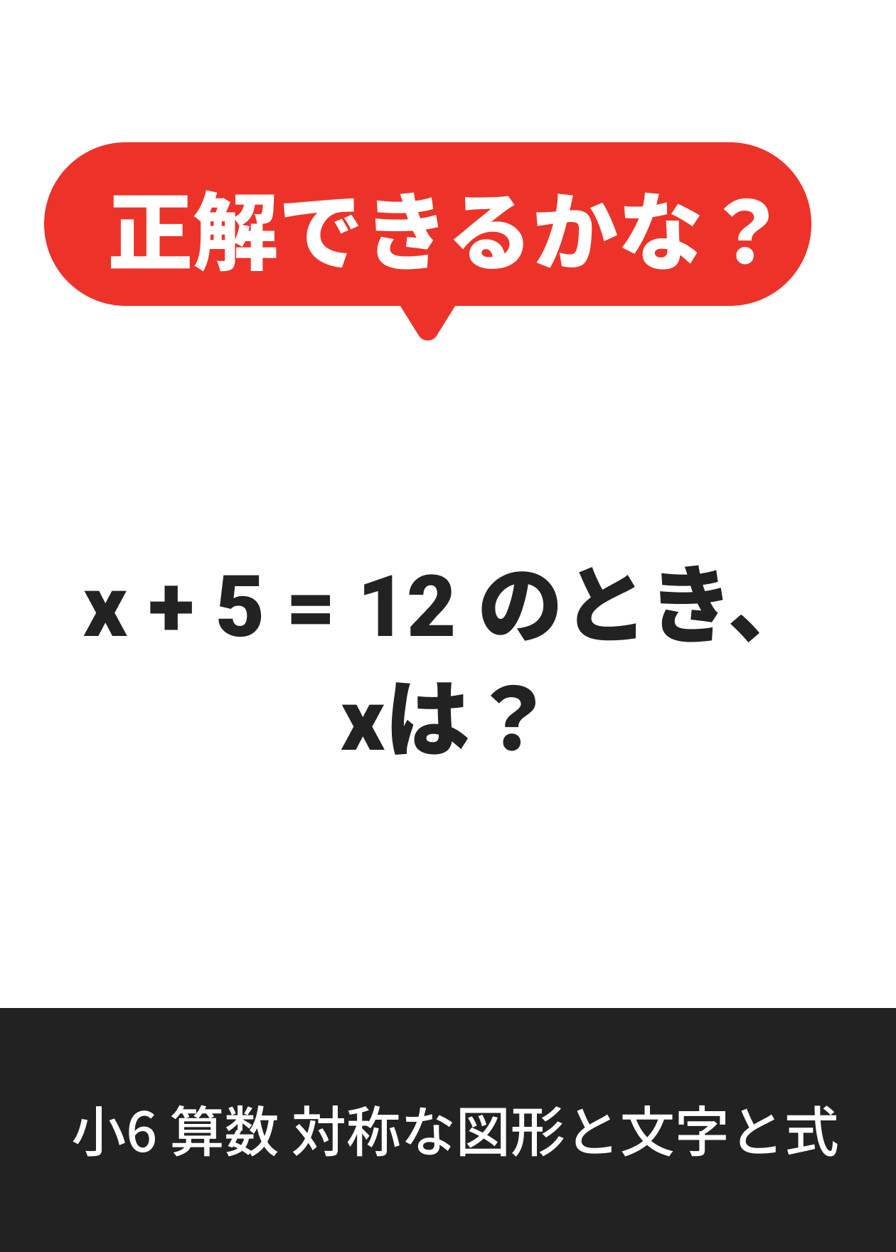 小6 算数 対称な図形と文字と式