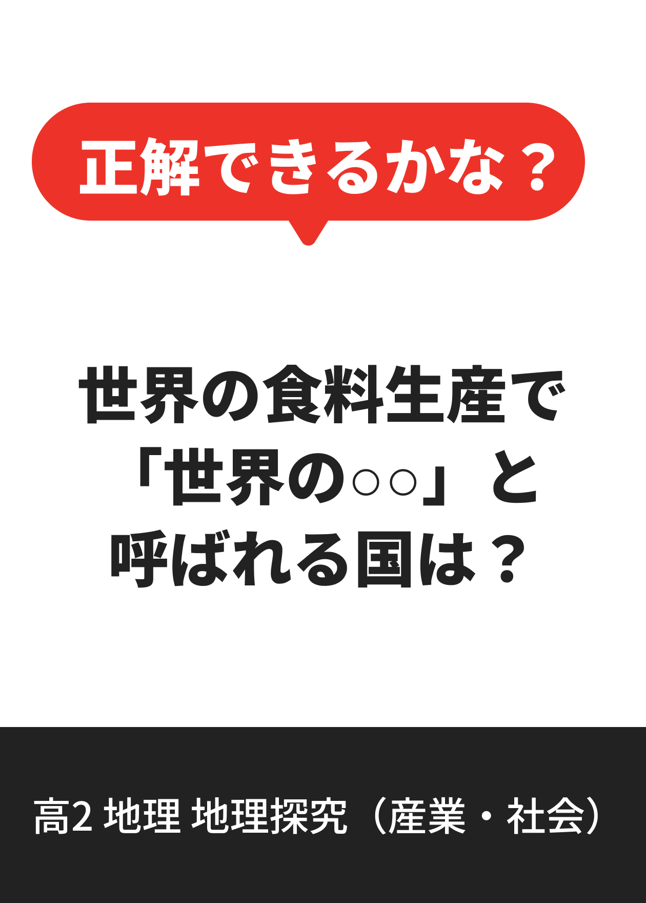 高2 地理 地理探究（産業・社会）