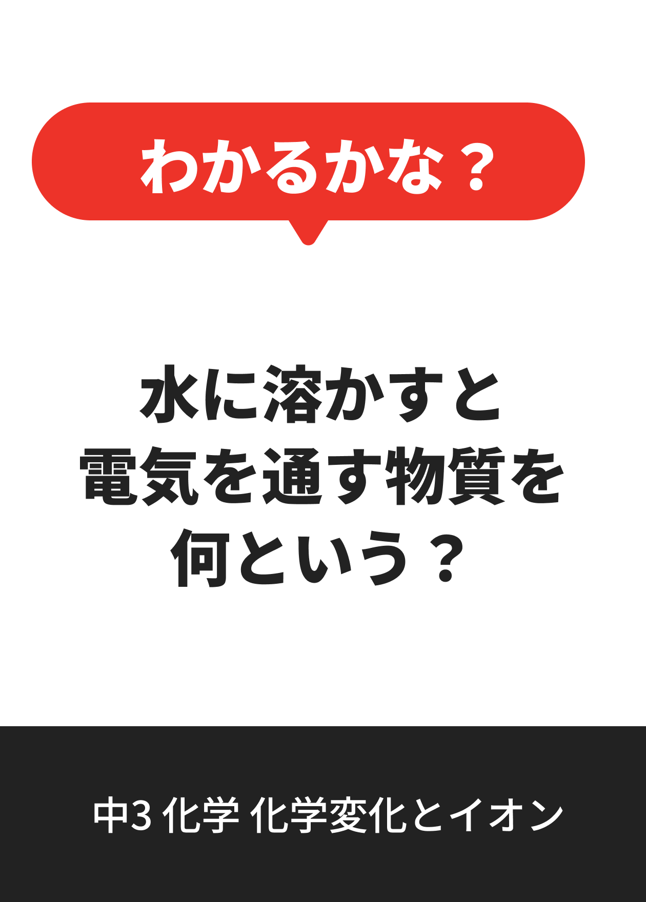 中3 化学 化学変化とイオン