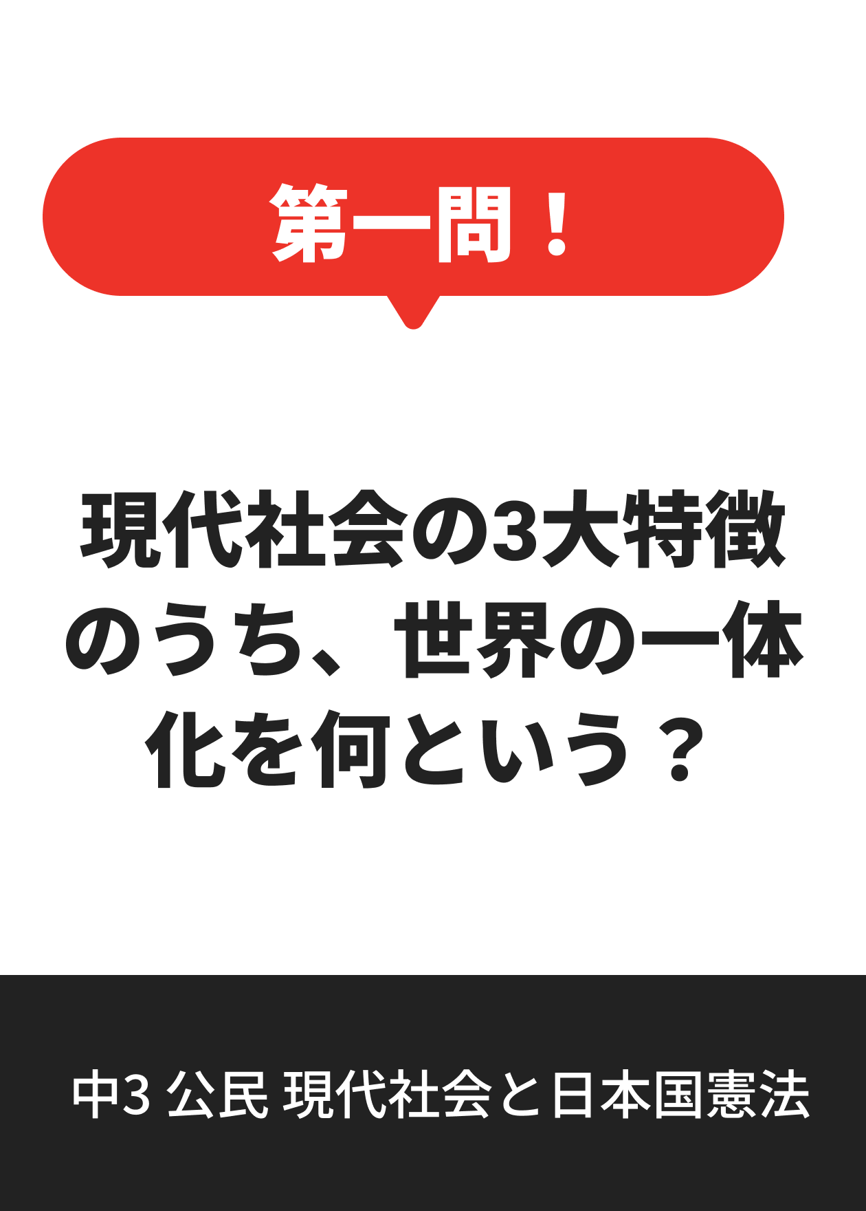 中3 公民 現代社会と日本国憲法