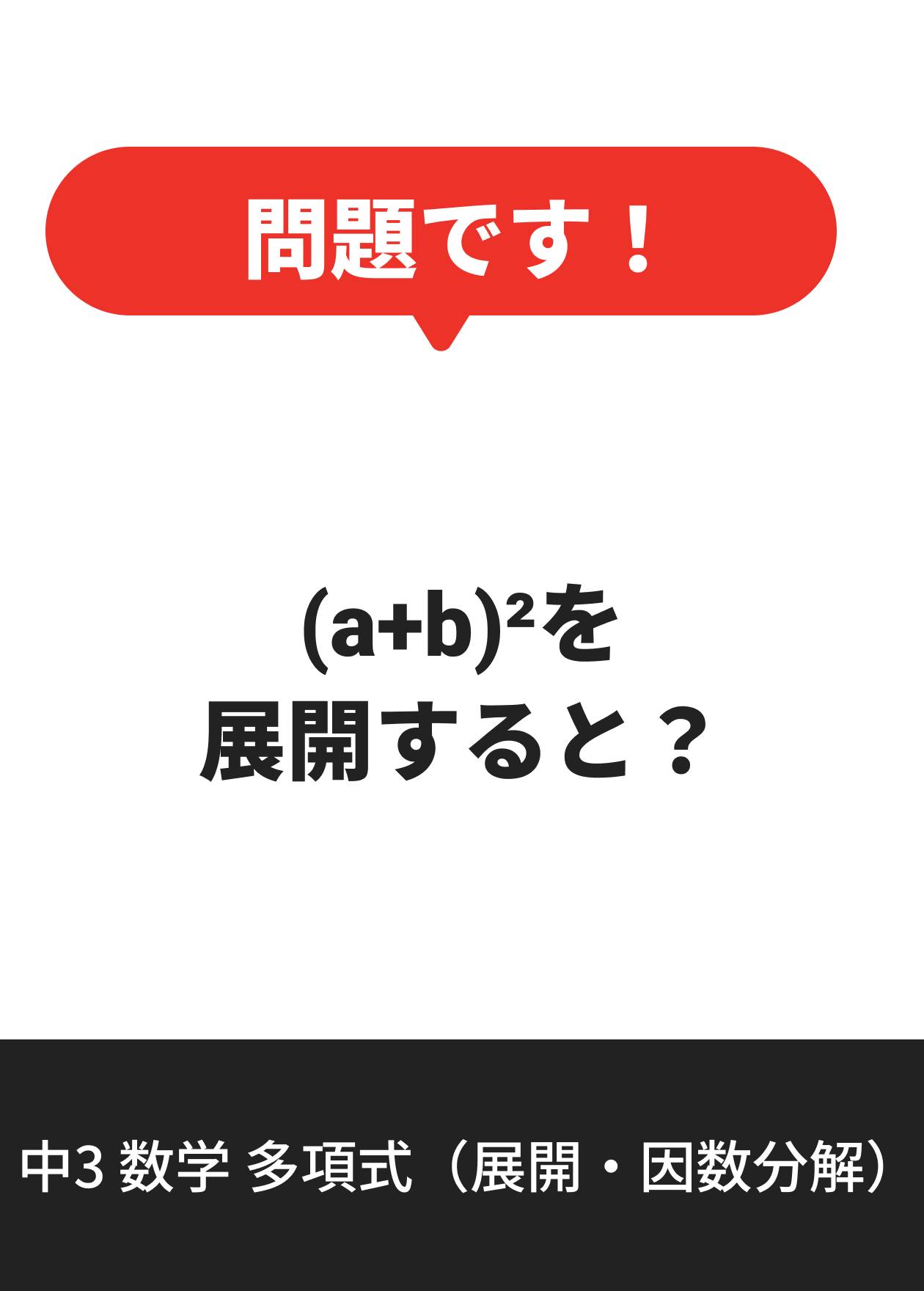 中3 数学 多項式（展開・因数分解）